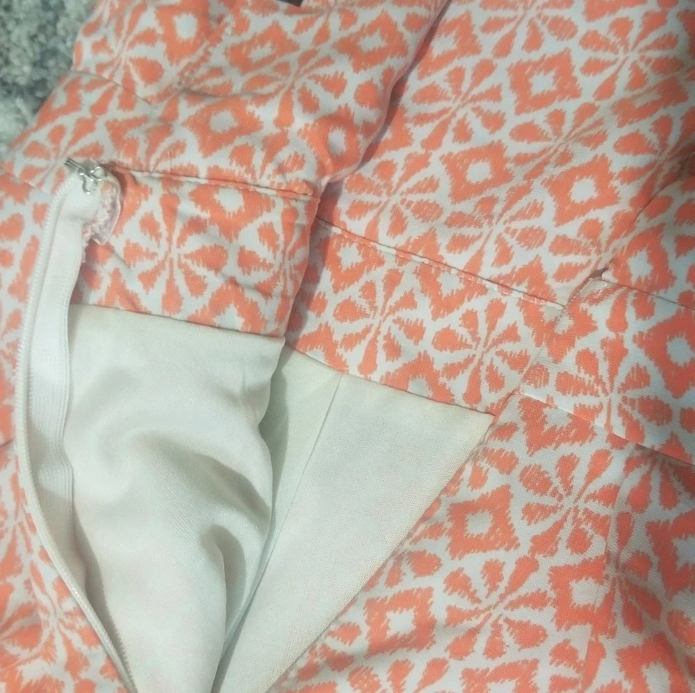 Ark & Co Deep Coral and Floral above knee dress - Picture 3 of 8